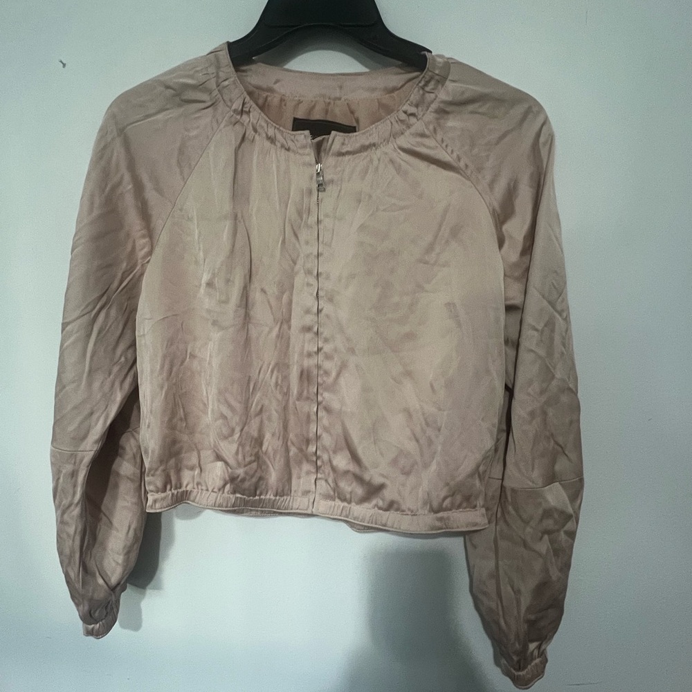 BCBGMaxAzria Light Pink Bomber Jacket